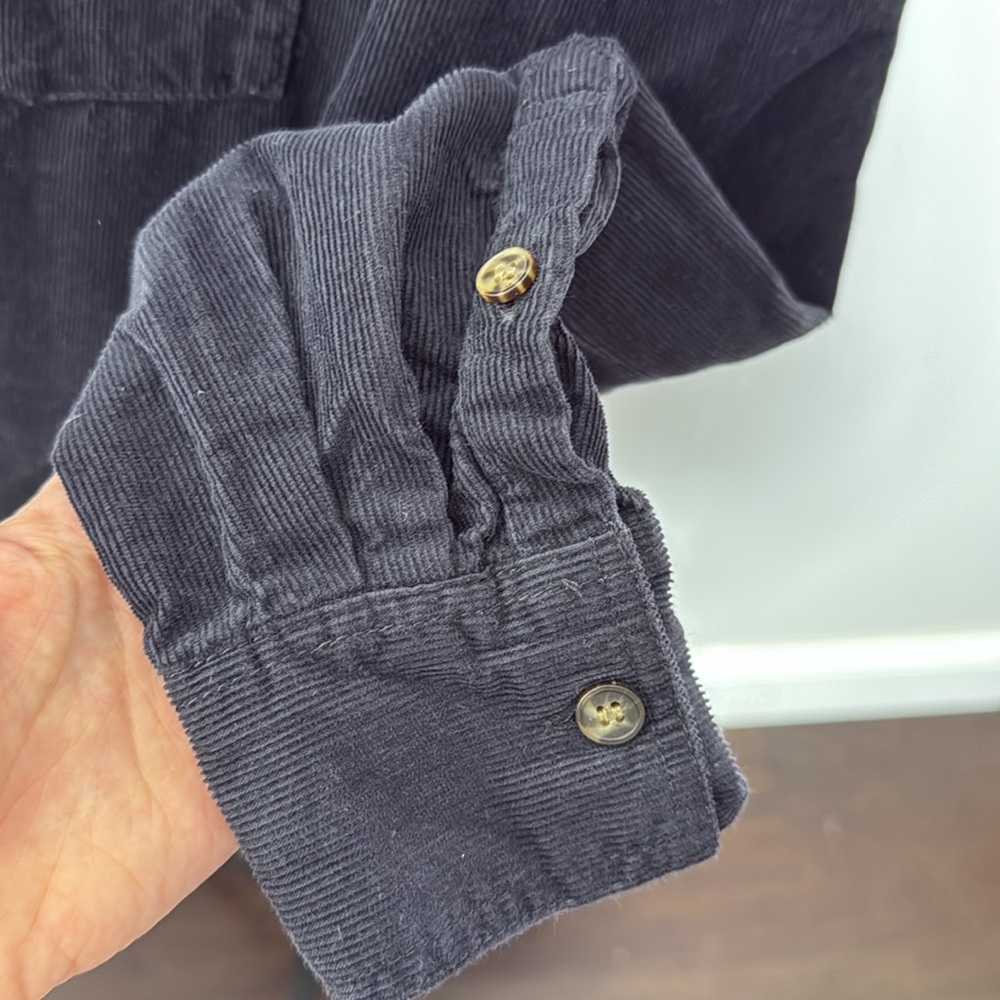 H&M Navy Blue Corduroy Button-Down Shirt - Women’s Size XS - Picture 7 of 8